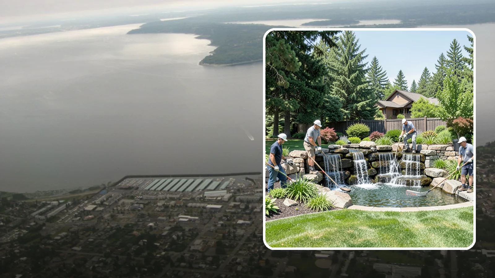 Waterfall Installation in Des Moines, King County, WA - Natural-looking waterfalls that add the sight and sound of cascading water to your landscape.