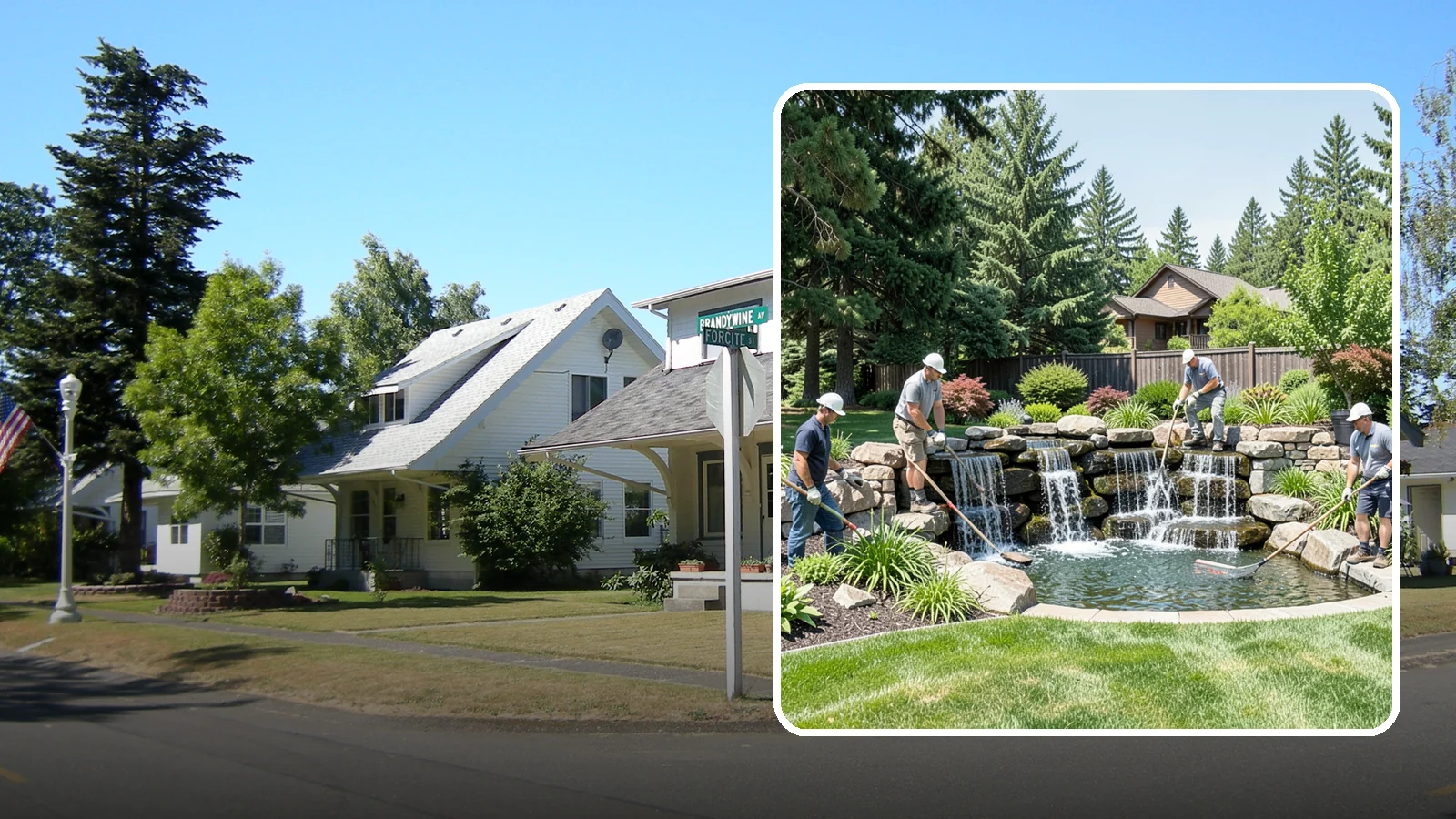Waterfall Installation in DuPont, Pierce County, WA - Natural-looking waterfalls that add the sight and sound of cascading water to your landscape.