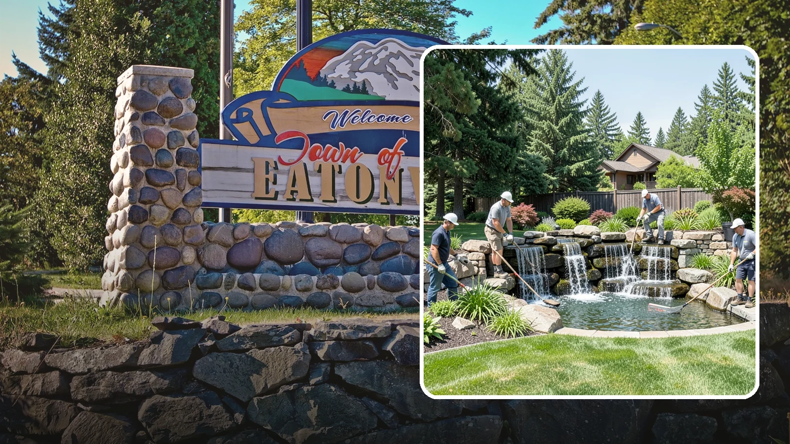 Waterfall Installation in Eatonville, Pierce County, WA - Natural-looking waterfalls that add the sight and sound of cascading water to your landscape.