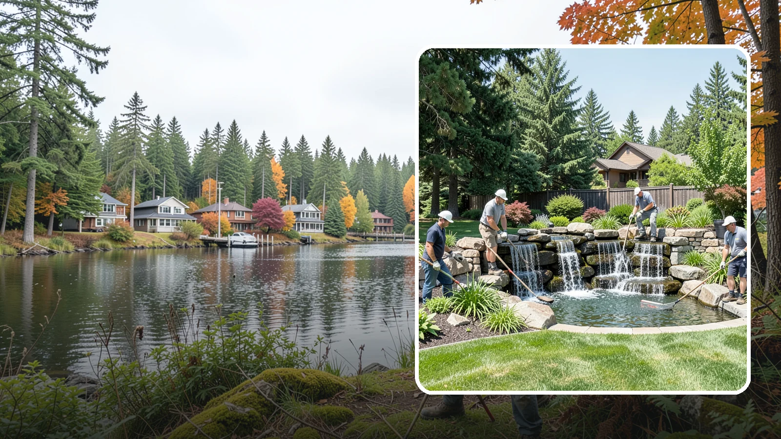 Waterfall Installation in La Conner, Skagit County, WA - Natural-looking waterfalls that add the sight and sound of cascading water to your landscape.