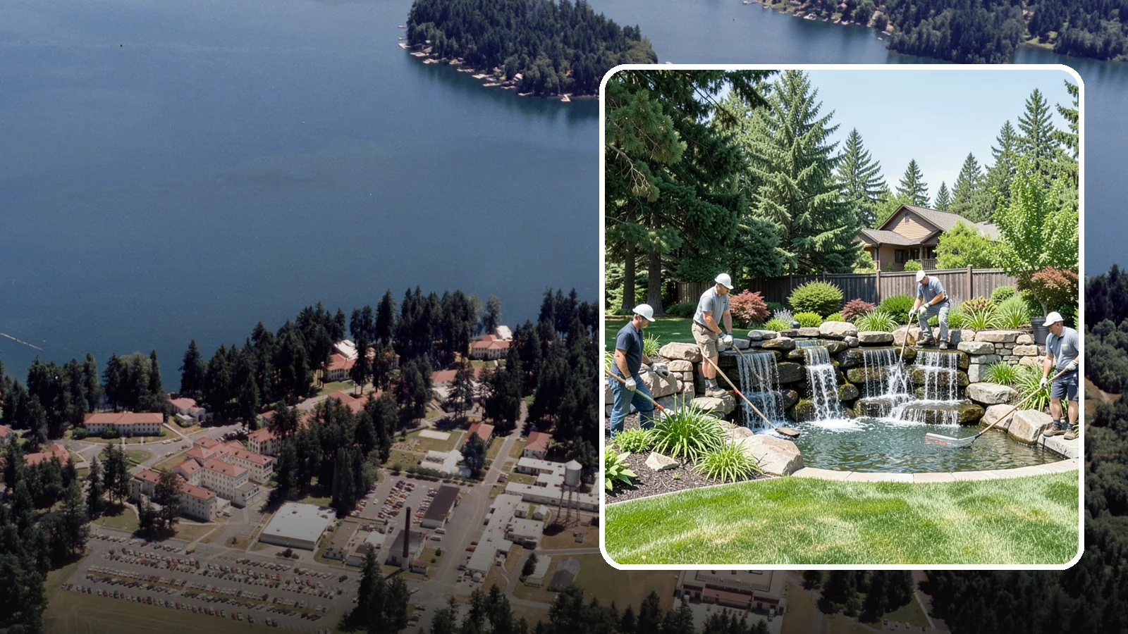 Waterfall Installation in Lakewood, Pierce County, WA - Natural-looking waterfalls that add the sight and sound of cascading water to your landscape.