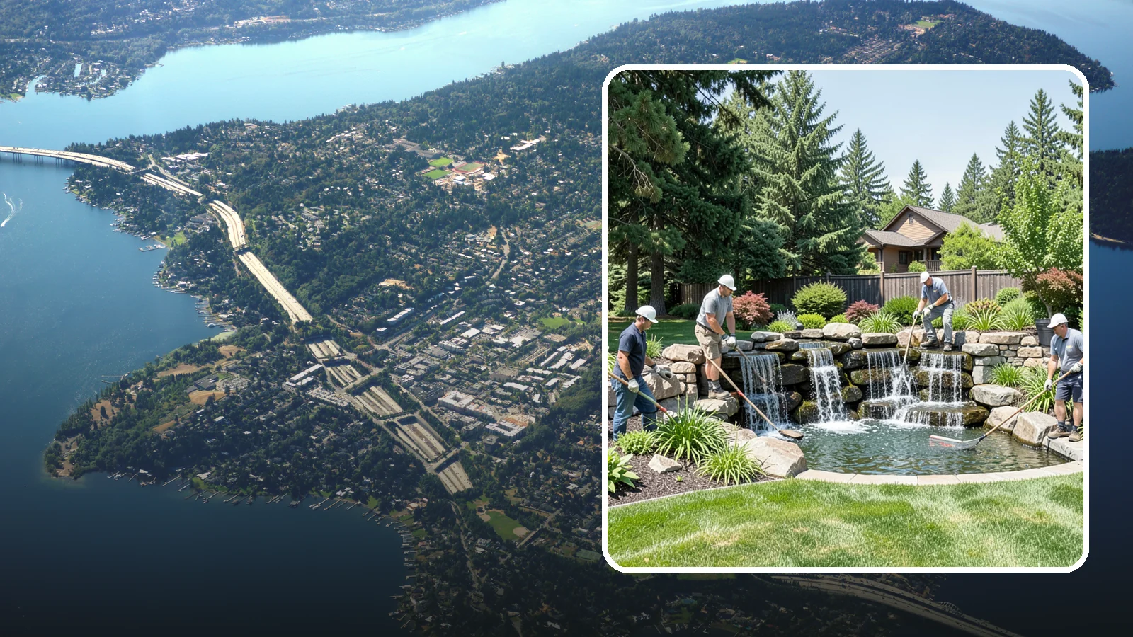 Waterfall Installation in Mercer Island, King County, WA - Natural-looking waterfalls that add the sight and sound of cascading water to your landscape.