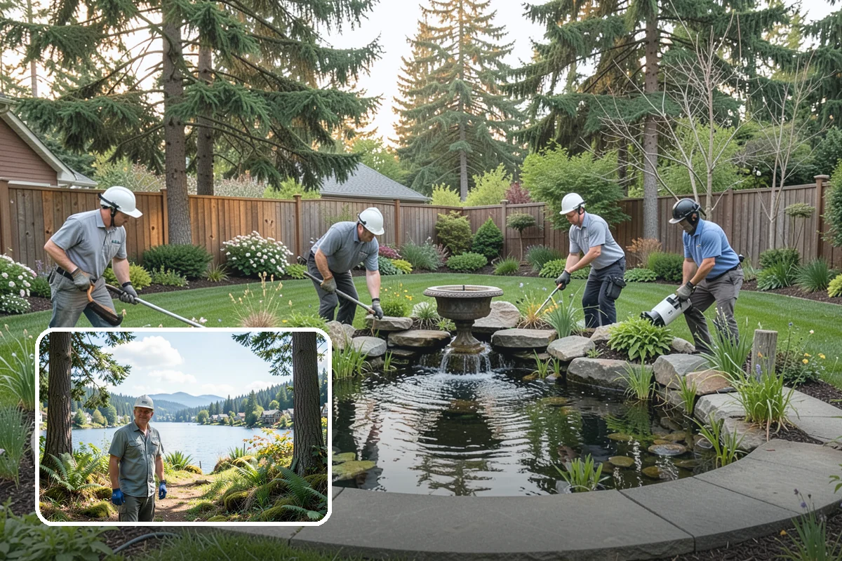 Waterfall Installation in Milton, King County, WA - The sight and sound of cascading water