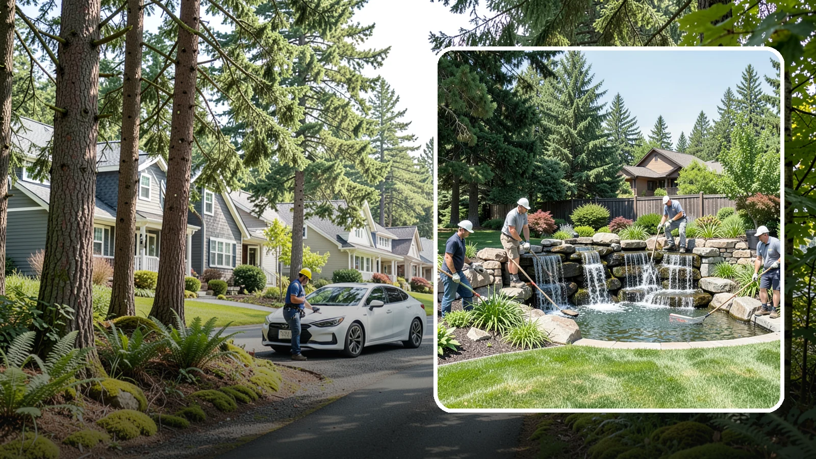 Waterfall Installation in Normandy Park, King County, WA - Natural-looking waterfalls that add the sight and sound of cascading water to your landscape.