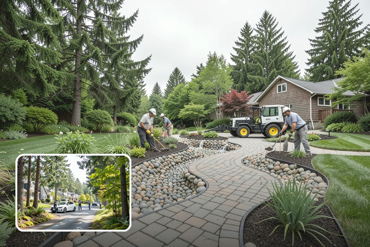 Waterfall Installation in Normandy Park, King County, WA - The sight and sound of cascading water
