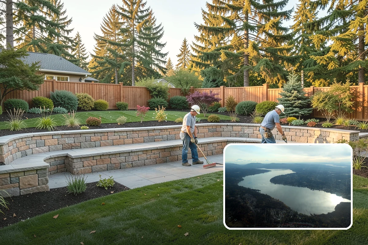 Waterfall Installation in Sammamish, King County, WA - The sight and sound of cascading water