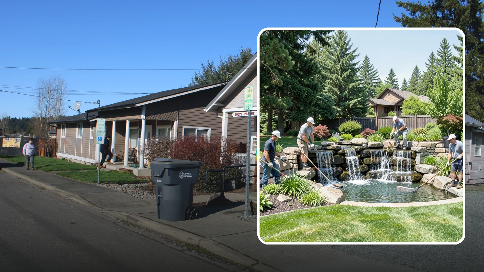 Waterfall Installation in South Prairie, Pierce County, WA - Natural-looking waterfalls that add the sight and sound of cascading water to your landscape.