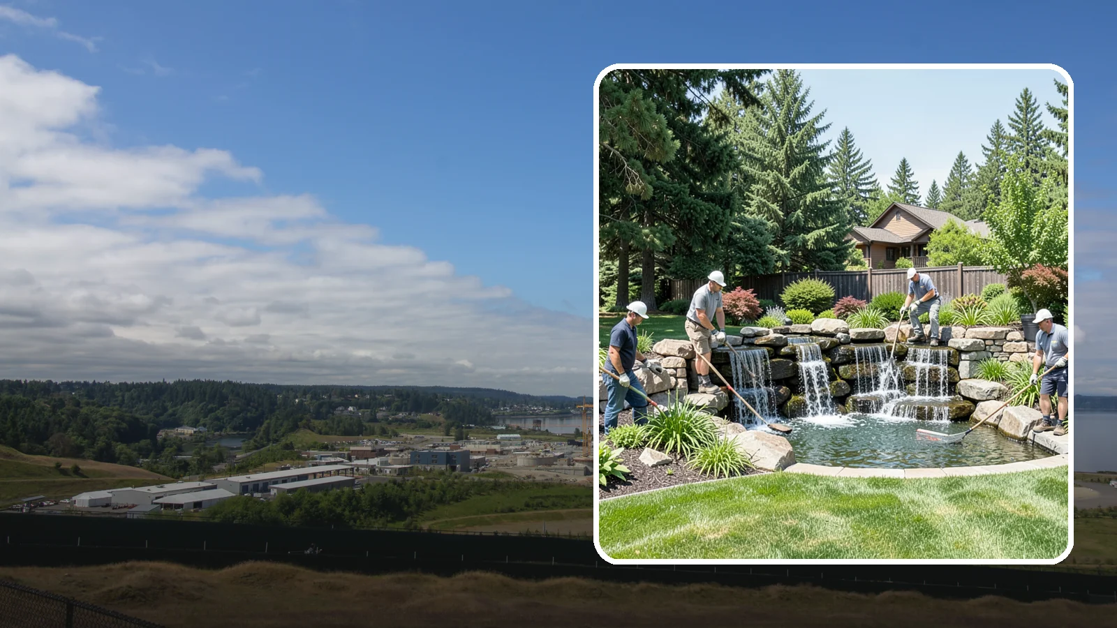 Waterfall Installation in University Place, Pierce County, WA - Natural-looking waterfalls that add the sight and sound of cascading water to your landscape.