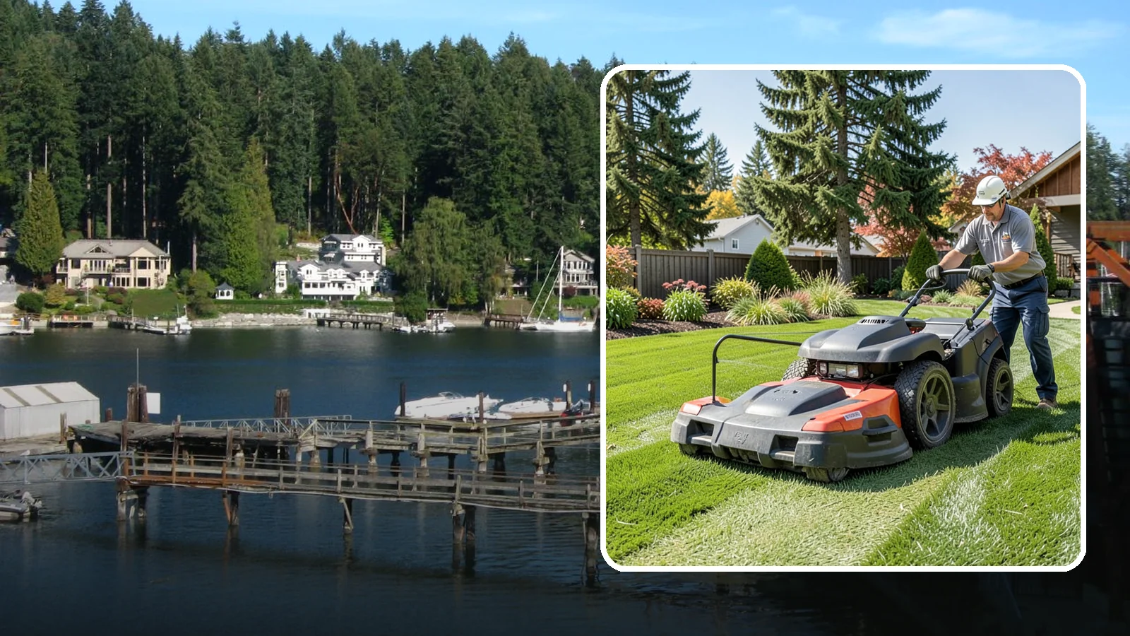 Weekly Lawn Mowing in Gig Harbor, Pierce County, WA - Keep your Puget Sound turf tidy with dependable seven-day mowing that matches our region's fast spring and summer growth.