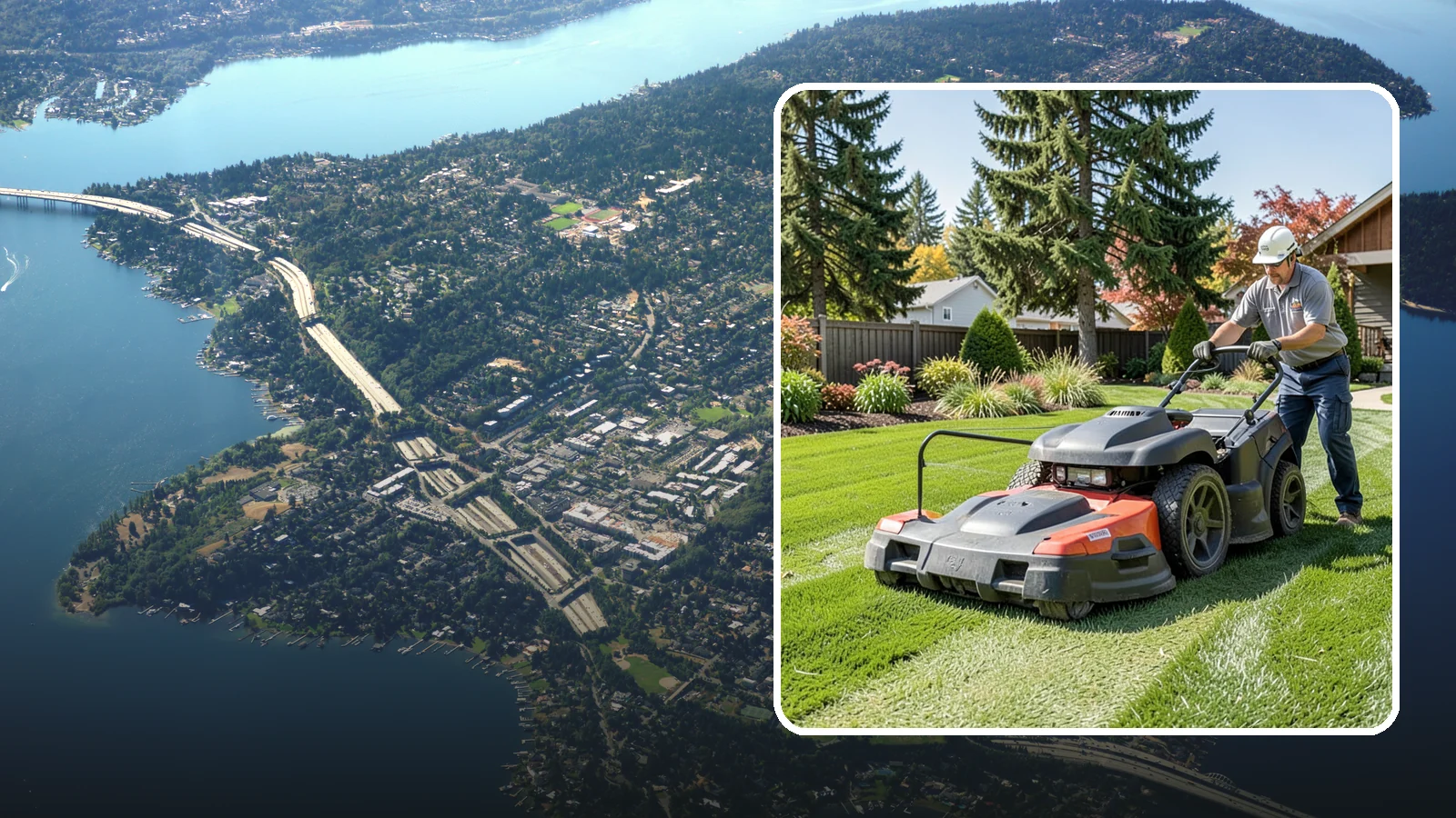 Weekly Lawn Mowing in Mercer Island, King County, WA - Keep your Puget Sound turf tidy with dependable seven-day mowing that matches our region's fast spring and summer growth.