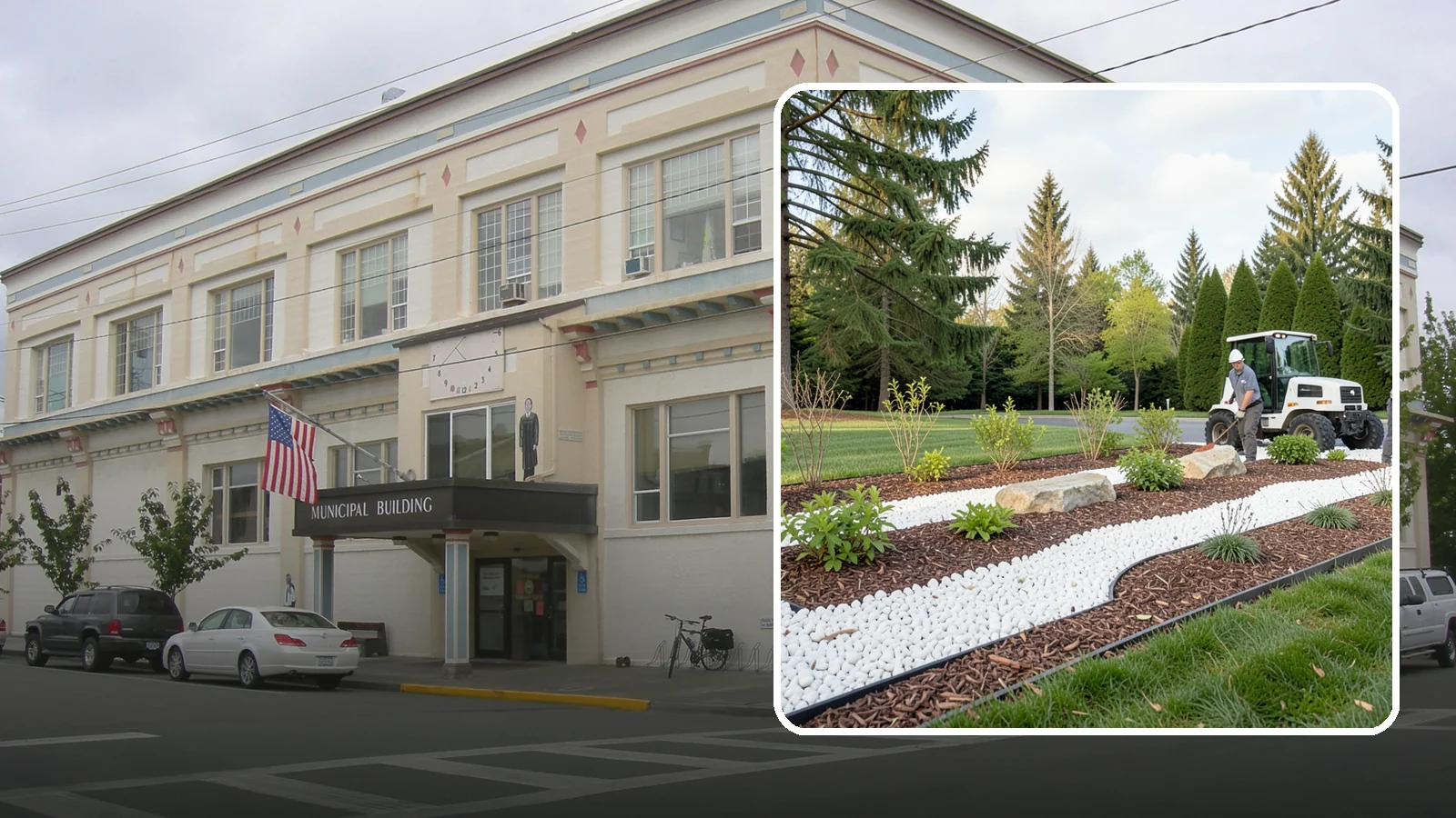White Decorative Rock Installation in Anacortes, Skagit County, WA - Crisp white marble or limestone chips that brighten shaded beds and create clean, high-contrast borders.