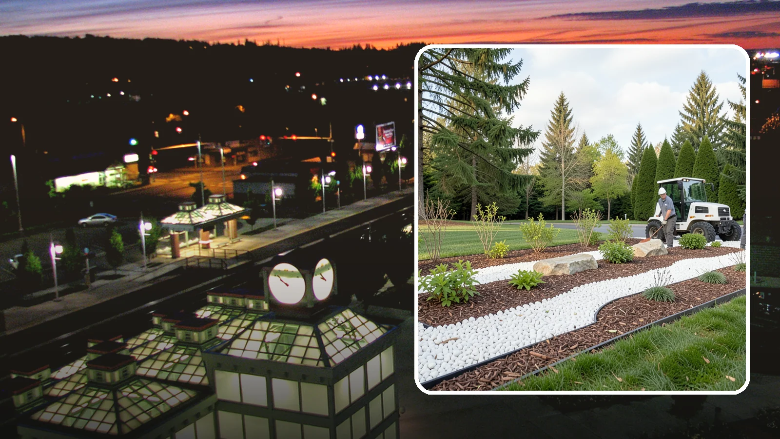 White Decorative Rock Installation in Auburn, King County, WA - Crisp white marble or limestone chips that brighten shaded beds and create clean, high-contrast borders.