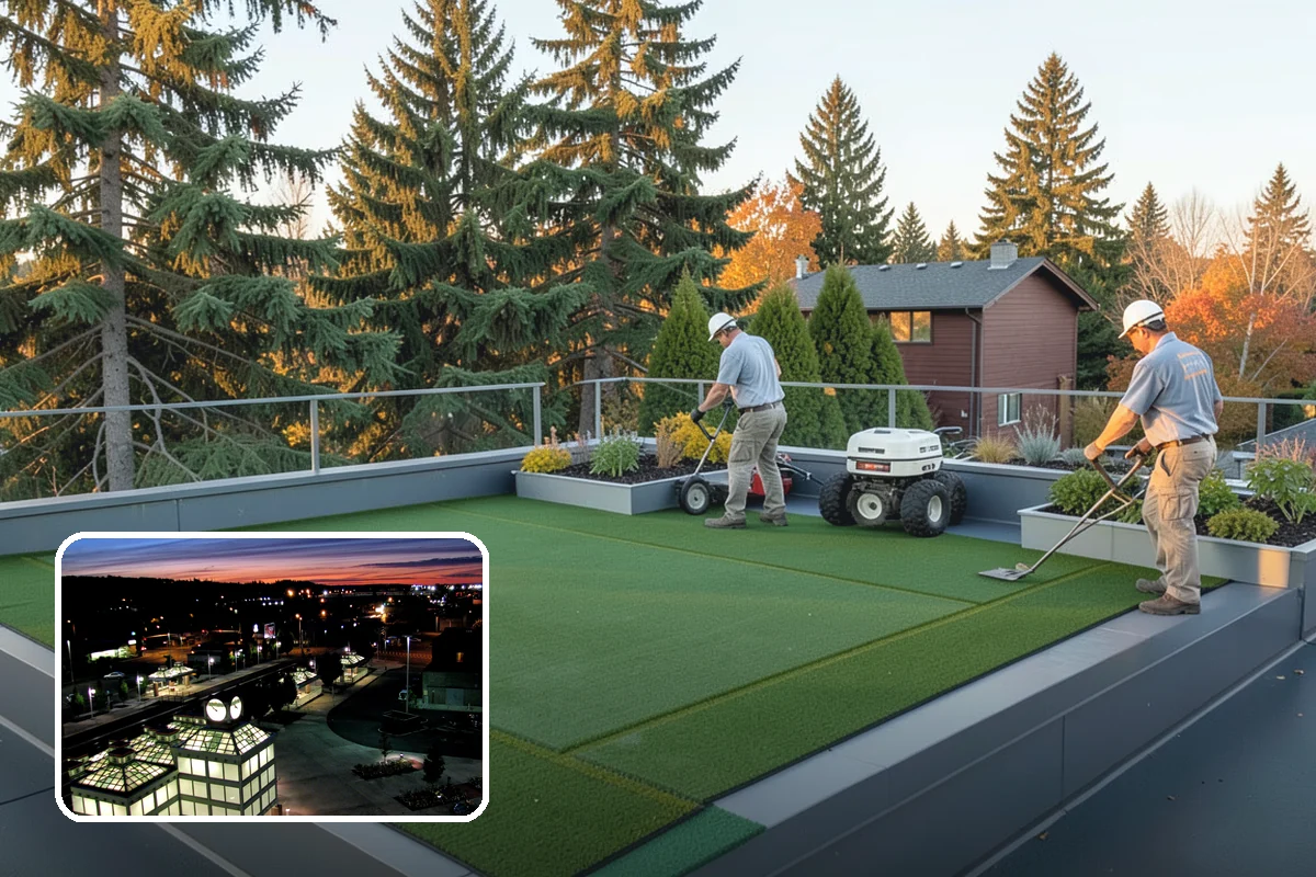 White Decorative Rock Installation in Auburn, King County, WA - Reflects light to brighten shaded, north-facing beds