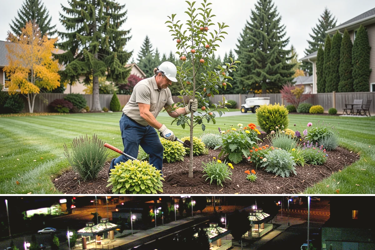 White Decorative Rock Installation in Auburn, King County, WA - White rock can be installed year-round, though placing it in drier months helps keep the light stone clean during the work.