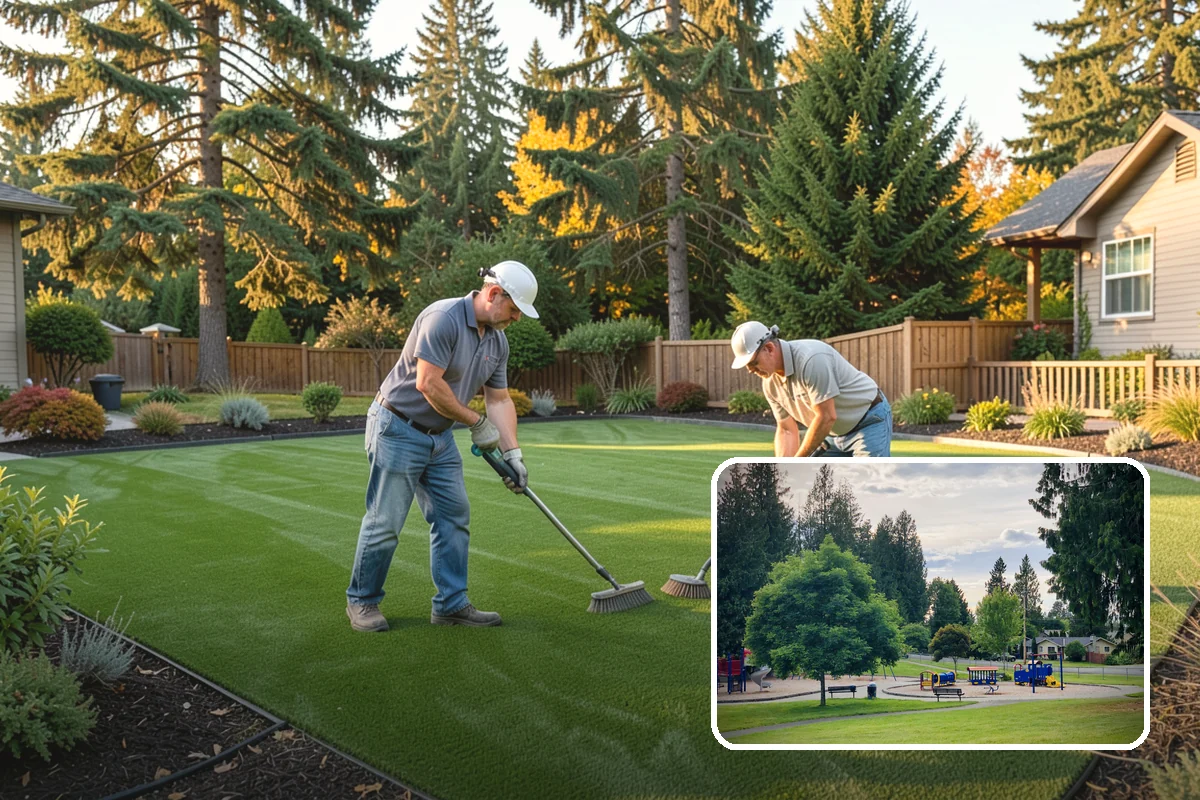 White Decorative Rock Installation in Bonney Lake, Pierce County, WA - Reflects light to brighten shaded, north-facing beds