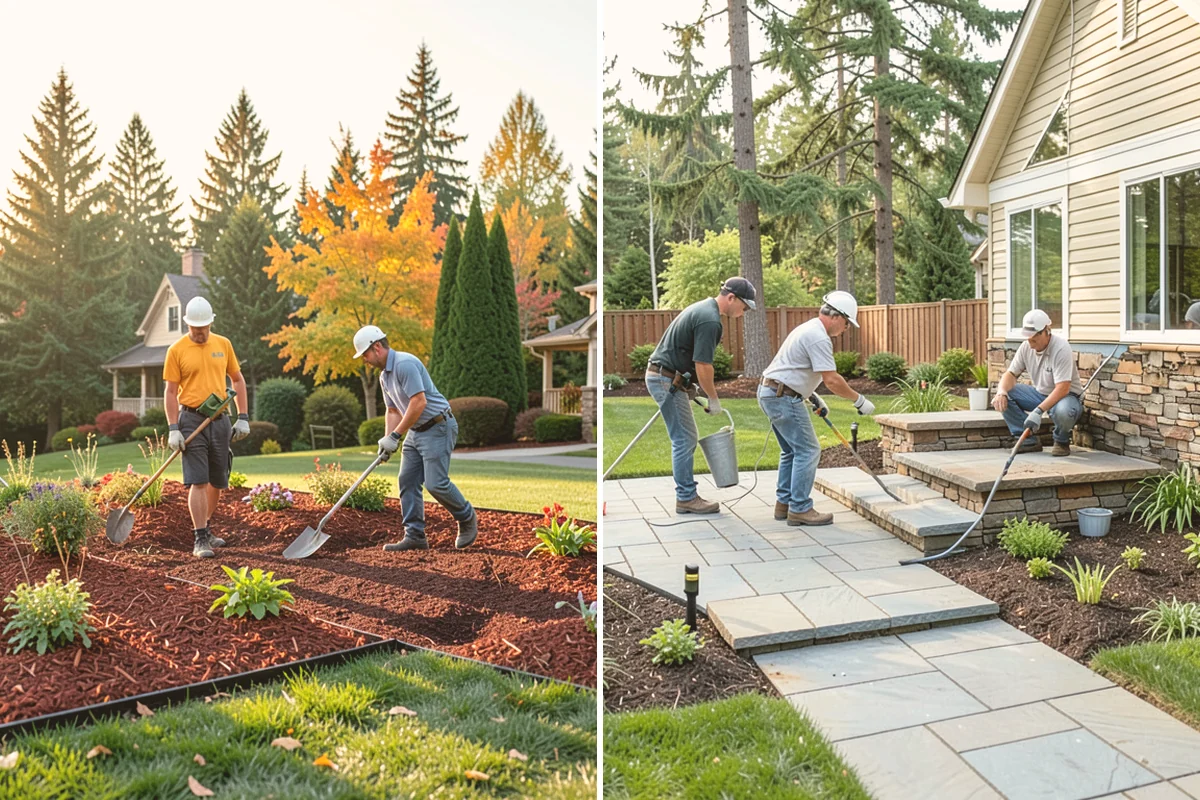 White Decorative Rock Installation in Bothell, King County, WA - Grade the bed and establish clean, defined edges