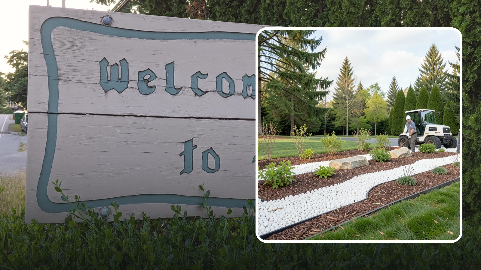 White Decorative Rock Installation in Brier, Snohomish County, WA - Crisp white marble or limestone chips that brighten shaded beds and create clean, high-contrast borders.