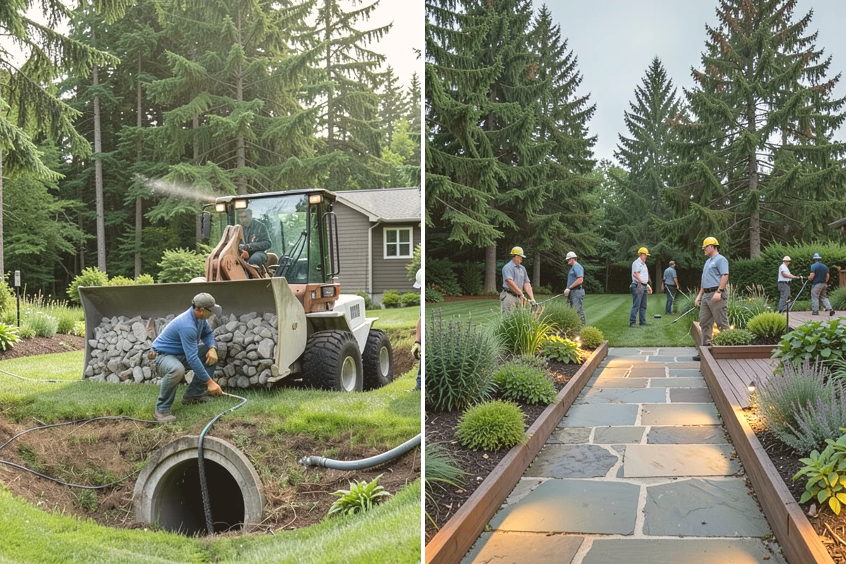 White Decorative Rock Installation in Brier, Snohomish County, WA - Grade the bed and establish clean, defined edges