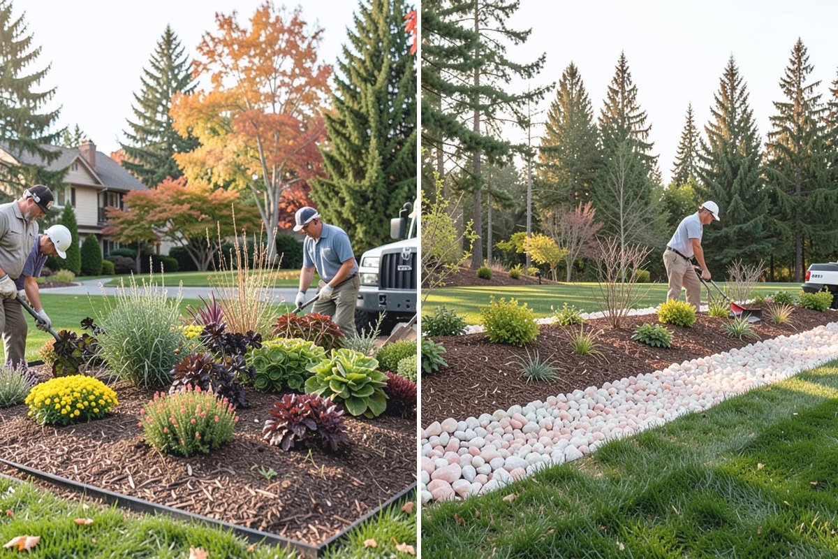 White Decorative Rock Installation in Buckley, Pierce County, WA - Grade the bed and establish clean, defined edges