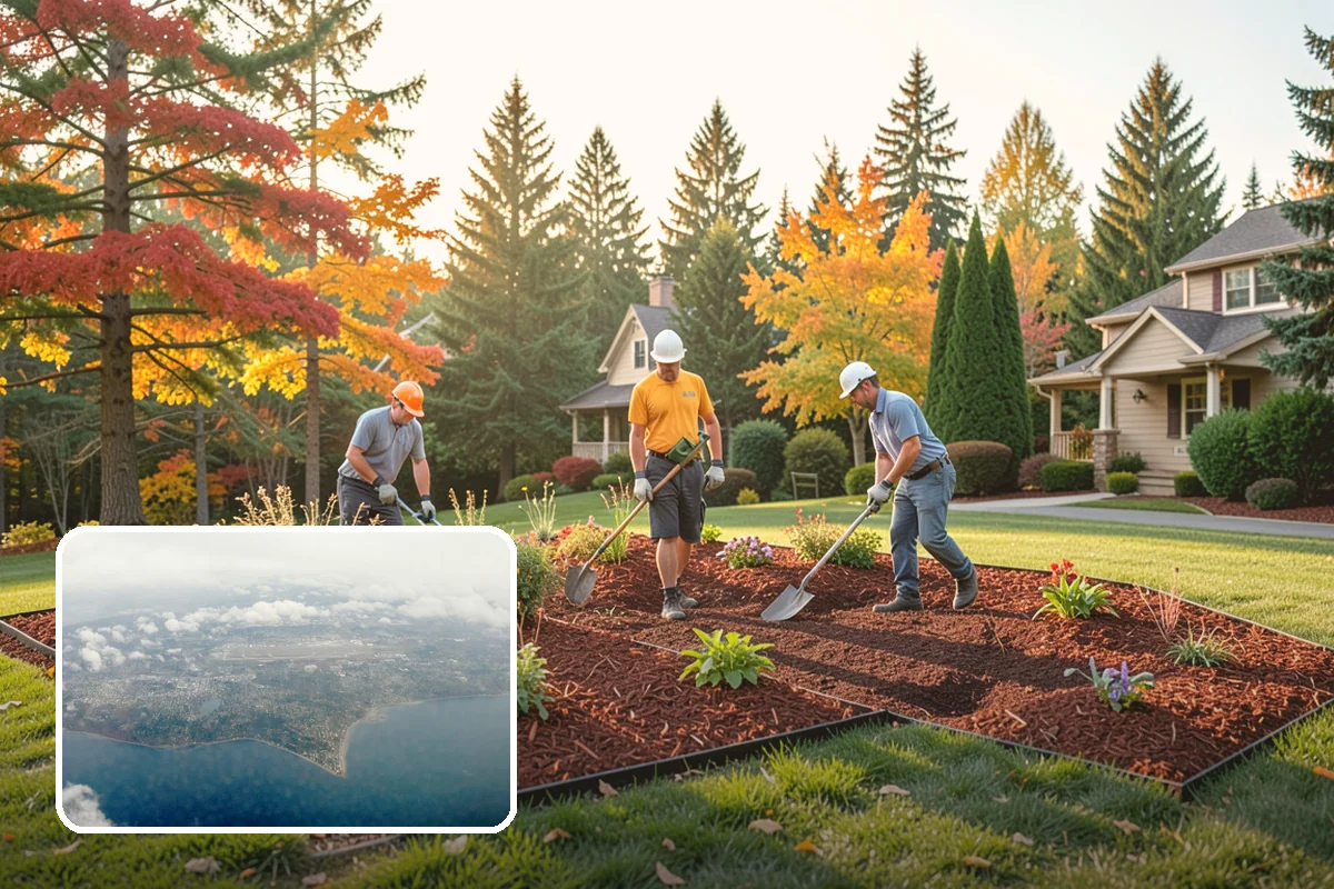 White Decorative Rock Installation in Burien, King County, WA - Reflects light to brighten shaded, north-facing beds