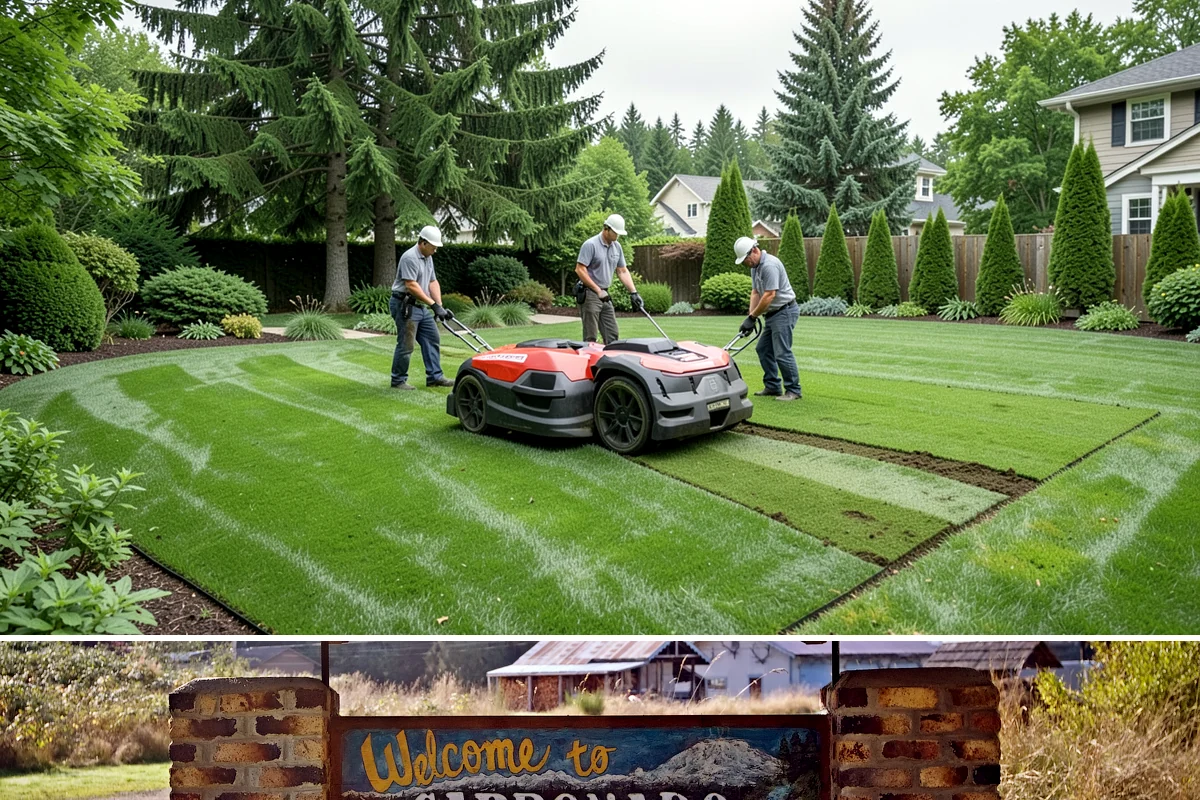 White Decorative Rock Installation in Carbonado, Pierce County, WA - White rock can be installed year-round, though placing it in drier months helps keep the light stone clean during the work.