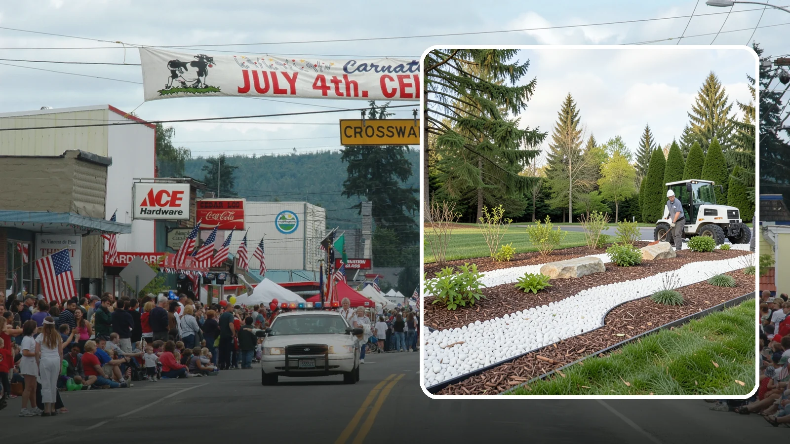 White Decorative Rock Installation in Carnation, King County, WA - Crisp white marble or limestone chips that brighten shaded beds and create clean, high-contrast borders.