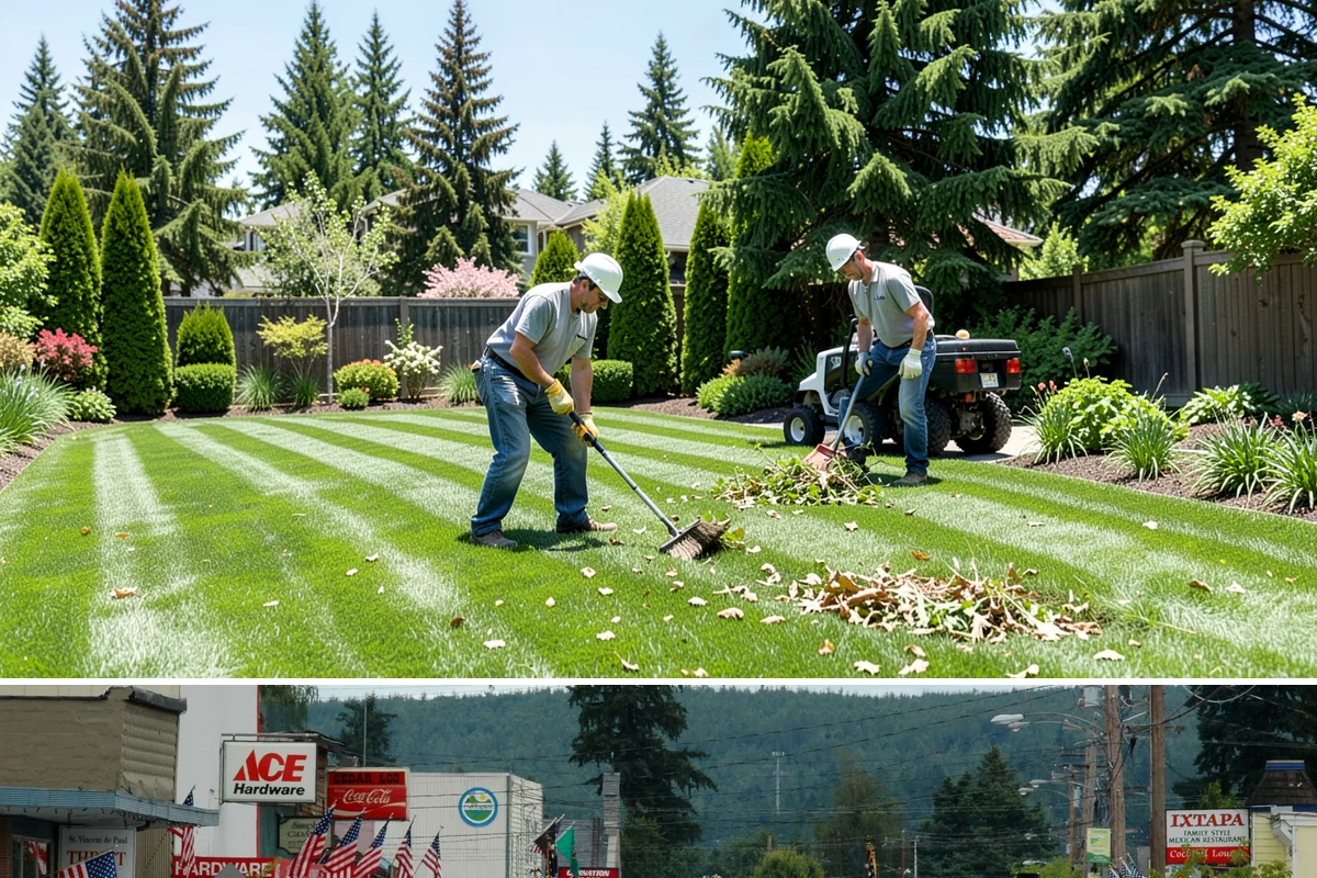 White Decorative Rock Installation in Carnation, King County, WA - White rock can be installed year-round, though placing it in drier months helps keep the light stone clean during the work.