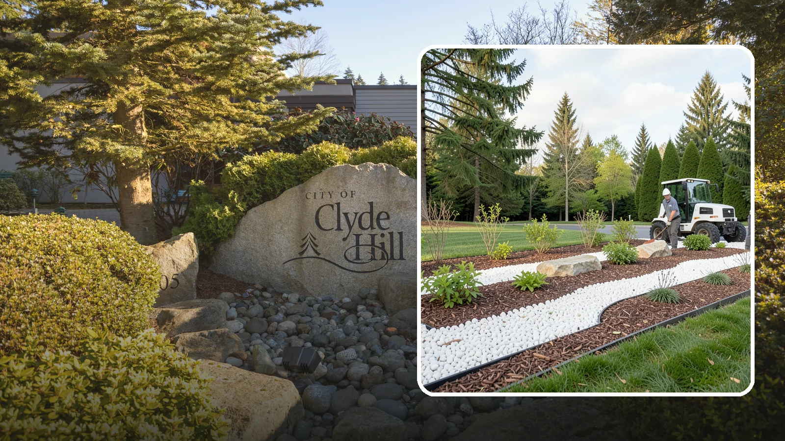 White Decorative Rock Installation in Clyde Hill, King County, WA - Crisp white marble or limestone chips that brighten shaded beds and create clean, high-contrast borders.