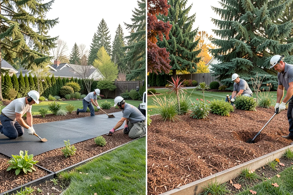 White Decorative Rock Installation in Concrete, Skagit County, WA - Grade the bed and establish clean, defined edges