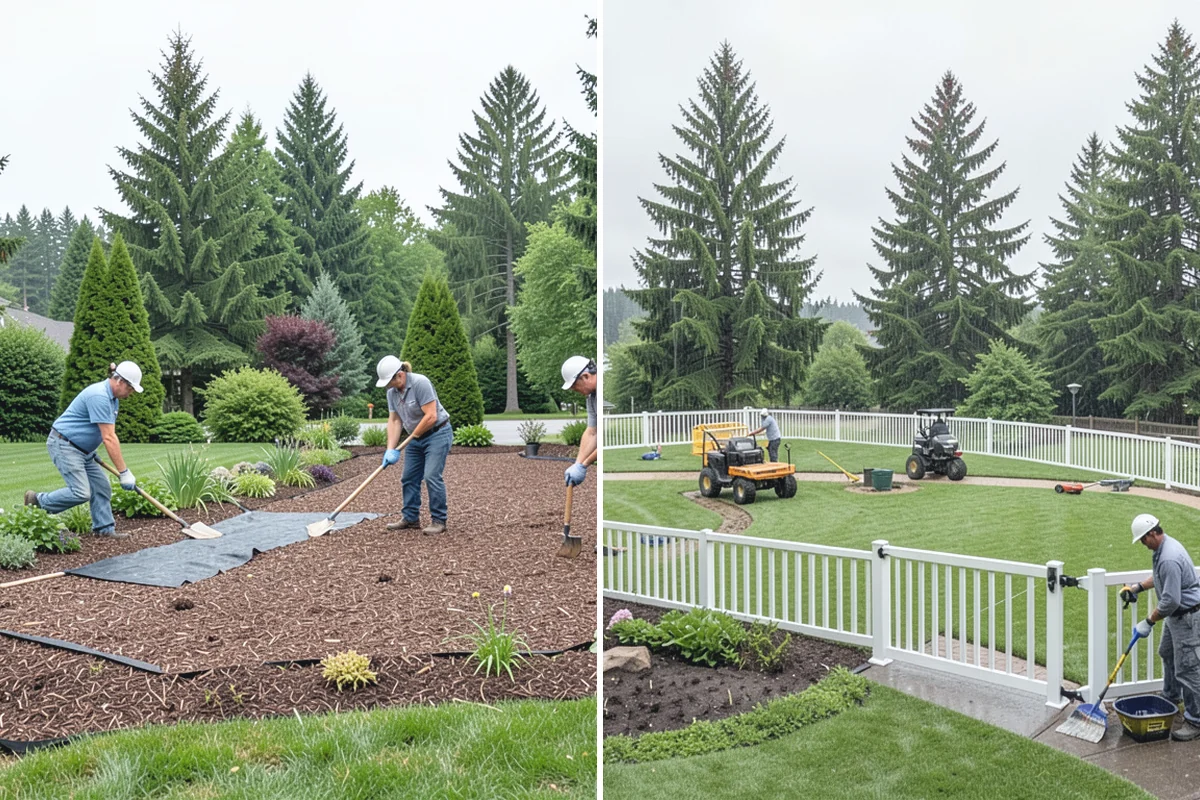 White Decorative Rock Installation in Coupeville, Island County, WA - Grade the bed and establish clean, defined edges