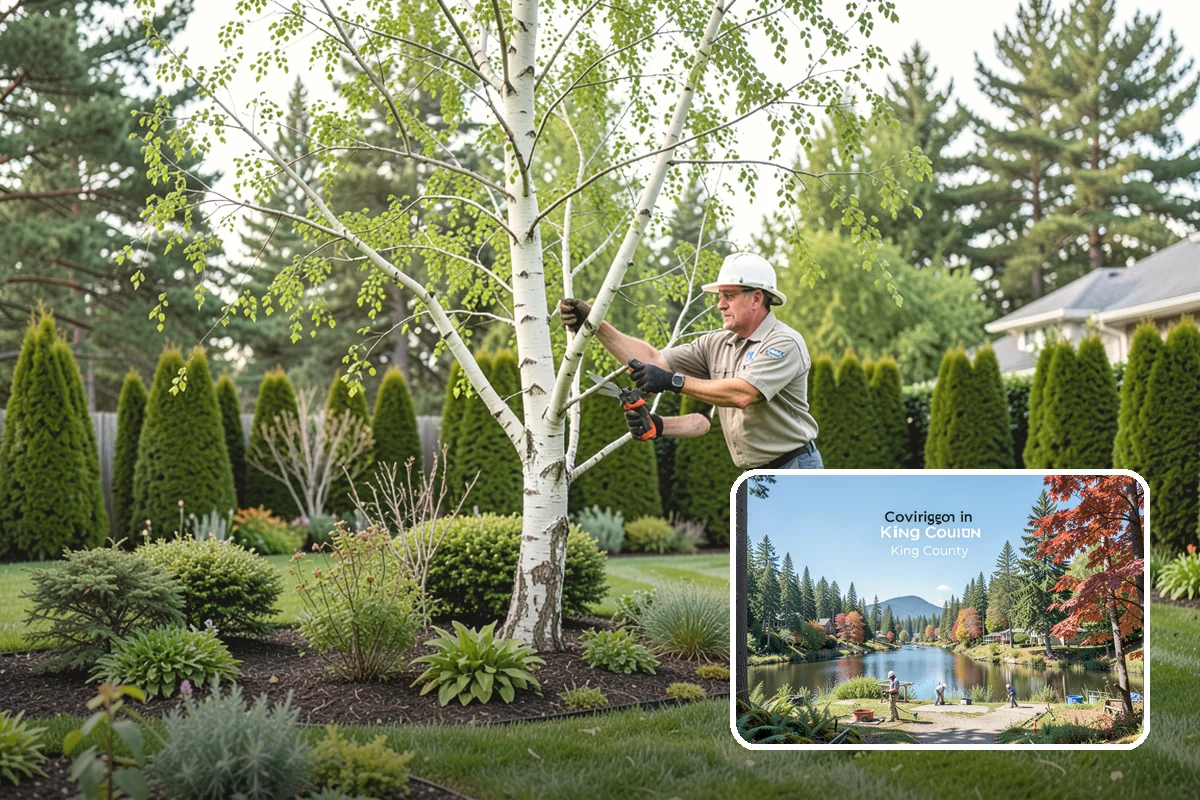 White Decorative Rock Installation in Covington, King County, WA - Reflects light to brighten shaded, north-facing beds