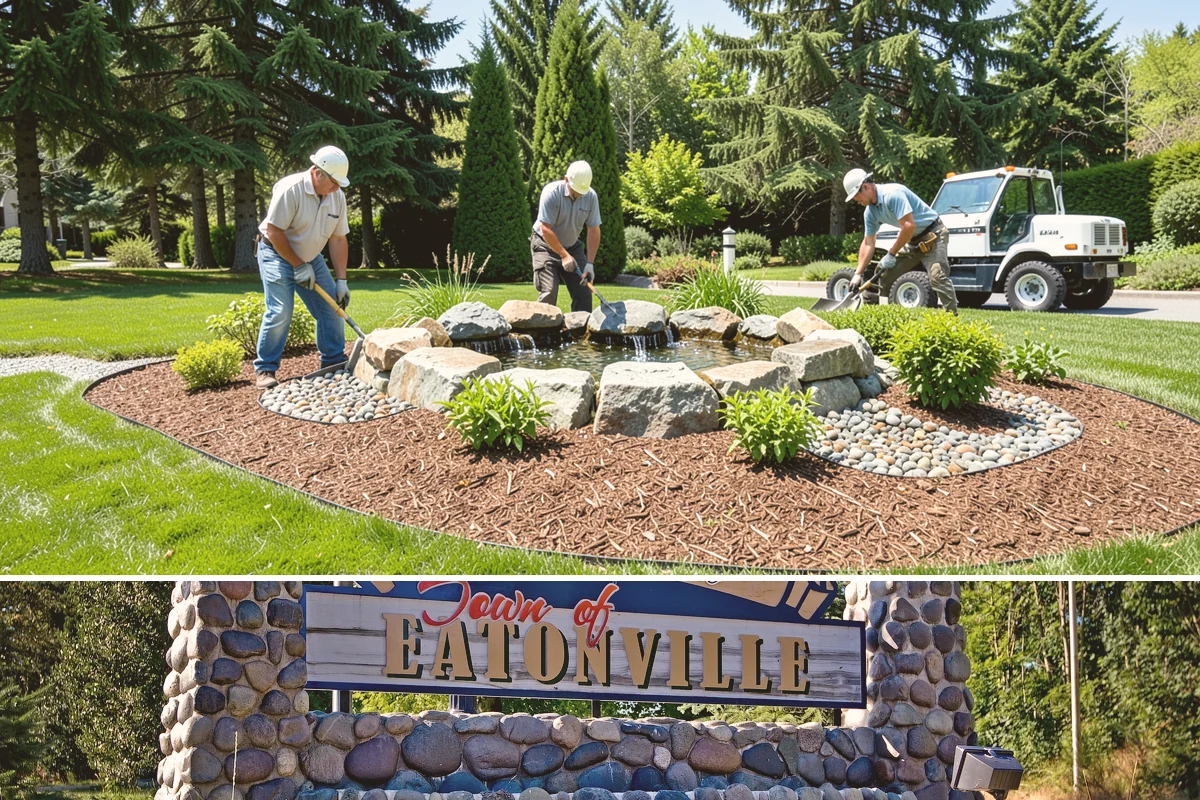 White Decorative Rock Installation in Eatonville, Pierce County, WA - White rock can be installed year-round, though placing it in drier months helps keep the light stone clean during the work.