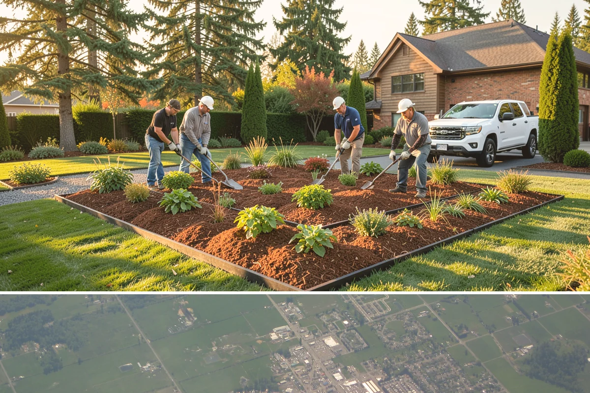 White Decorative Rock Installation in Enumclaw, King County, WA - White rock can be installed year-round, though placing it in drier months helps keep the light stone clean during the work.