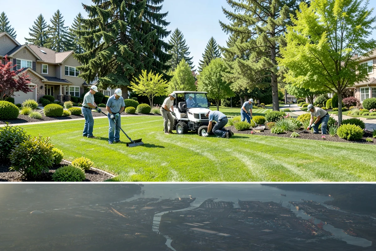 White Decorative Rock Installation in Fife, Pierce County, WA - White rock can be installed year-round, though placing it in drier months helps keep the light stone clean during the work.