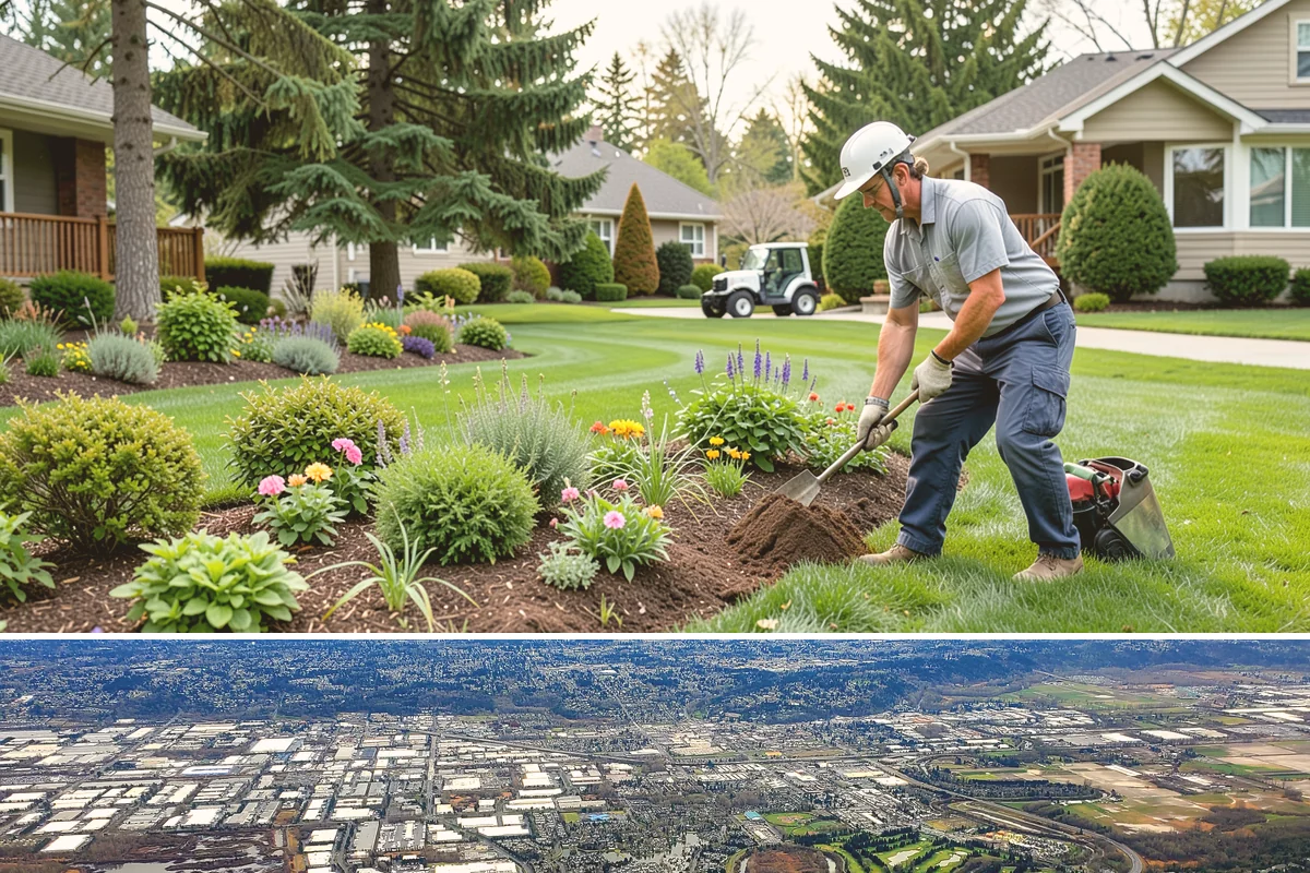 White Decorative Rock Installation in Kent, King County, WA - White rock can be installed year-round, though placing it in drier months helps keep the light stone clean during the work.