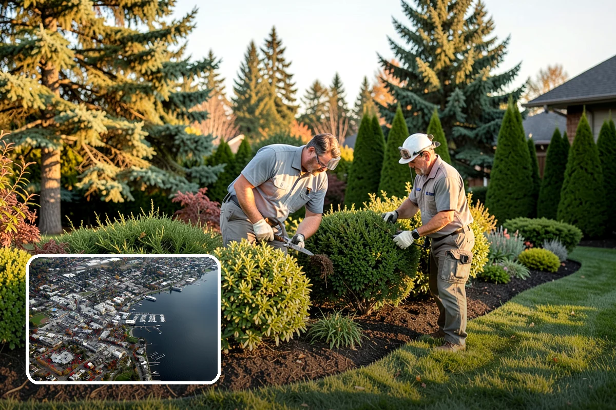 White Decorative Rock Installation in Kirkland, King County, WA - Reflects light to brighten shaded, north-facing beds