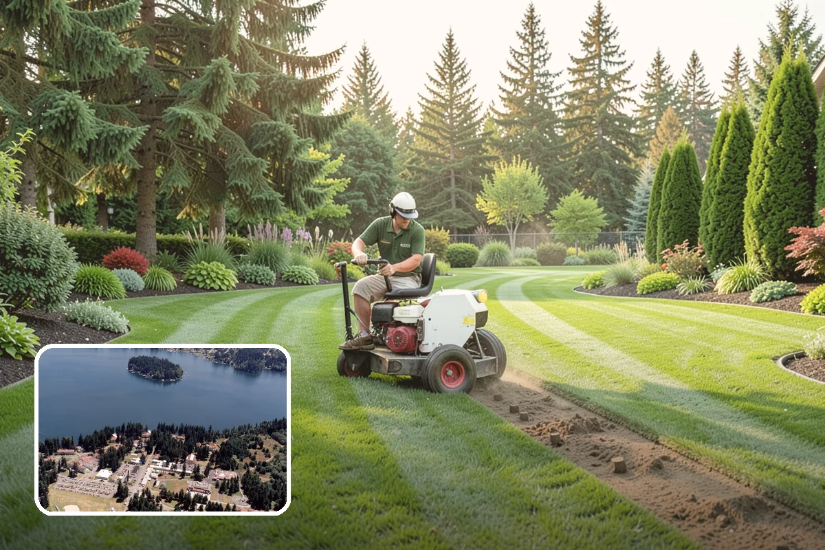 White Decorative Rock Installation in Lakewood, Pierce County, WA - Reflects light to brighten shaded, north-facing beds