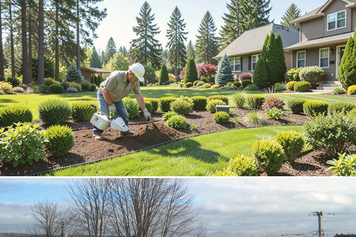 White Decorative Rock Installation in Langley, Island County, WA - White rock can be installed year-round, though placing it in drier months helps keep the light stone clean during the work.