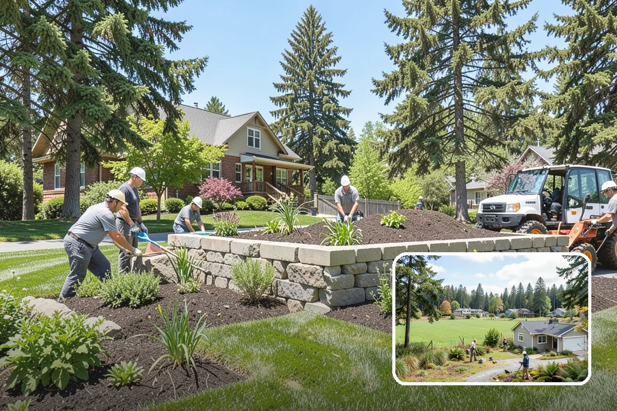 White Decorative Rock Installation in Lyman, Skagit County, WA - Reflects light to brighten shaded, north-facing beds