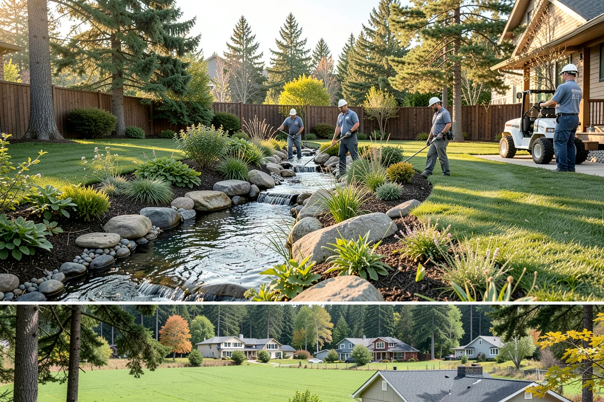 White Decorative Rock Installation in Lyman, Skagit County, WA - White rock can be installed year-round, though placing it in drier months helps keep the light stone clean during the work.