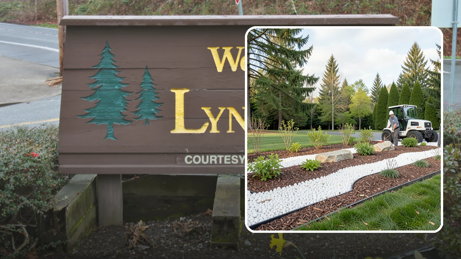White Decorative Rock Installation in Lynnwood, Snohomish County, WA - Crisp white marble or limestone chips that brighten shaded beds and create clean, high-contrast borders.