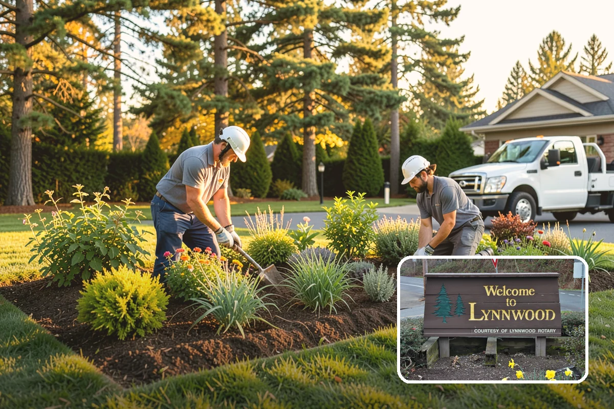 White Decorative Rock Installation in Lynnwood, Snohomish County, WA - Reflects light to brighten shaded, north-facing beds