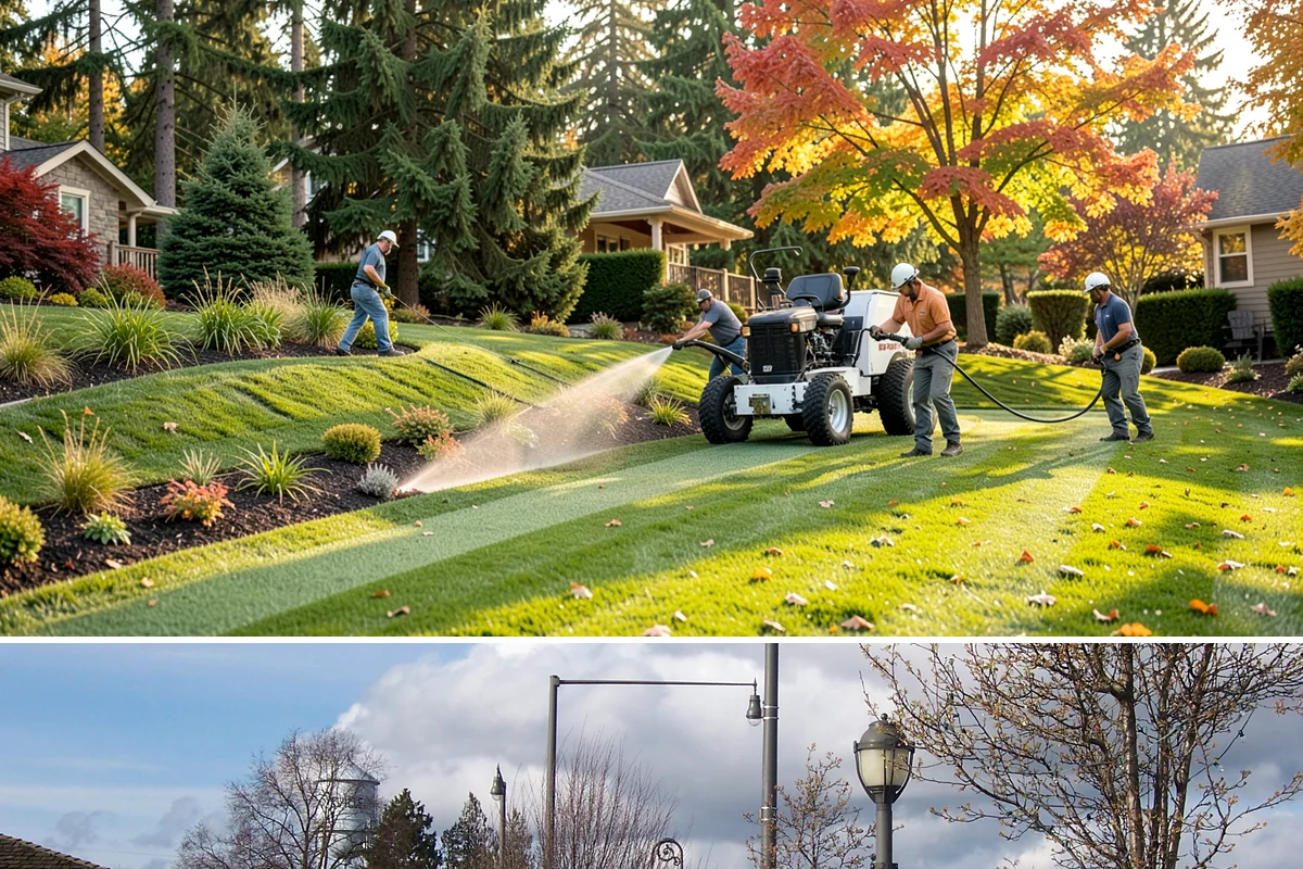 White Decorative Rock Installation in Marysville, Snohomish County, WA - White rock can be installed year-round, though placing it in drier months helps keep the light stone clean during the work.