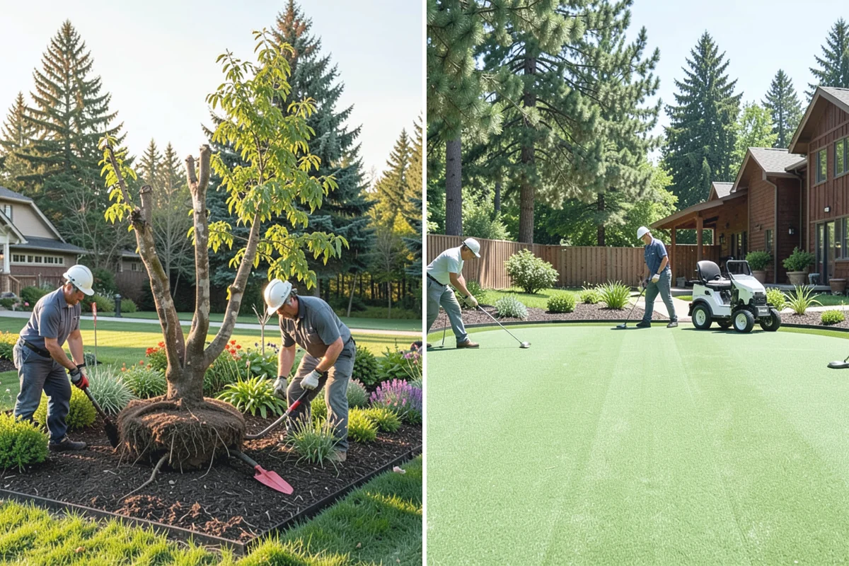 White Decorative Rock Installation in Medina, King County, WA - Grade the bed and establish clean, defined edges