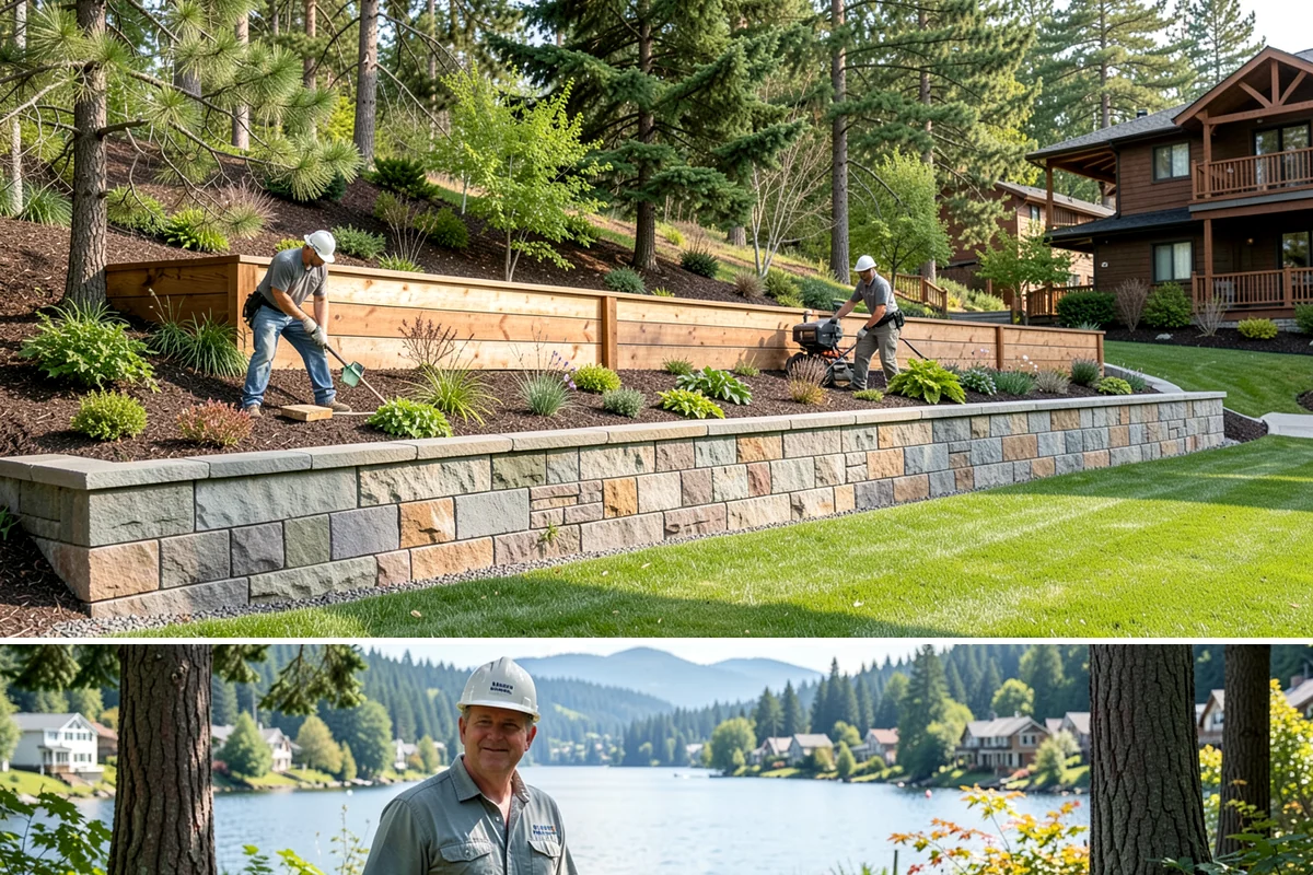 White Decorative Rock Installation in Milton, King County, WA - White rock can be installed year-round, though placing it in drier months helps keep the light stone clean during the work.