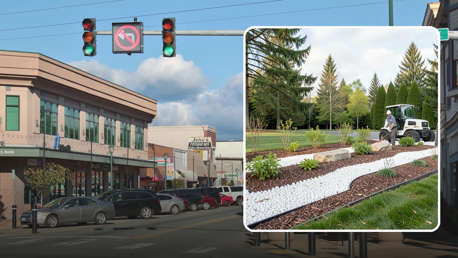 White Decorative Rock Installation in Monroe, Snohomish County, WA - Crisp white marble or limestone chips that brighten shaded beds and create clean, high-contrast borders.