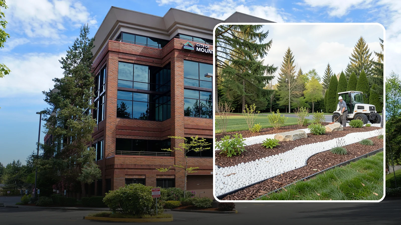 White Decorative Rock Installation in Mountlake Terrace, Snohomish County, WA - Crisp white marble or limestone chips that brighten shaded beds and create clean, high-contrast borders.