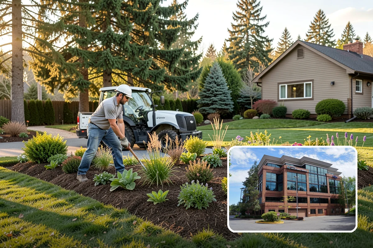 White Decorative Rock Installation in Mountlake Terrace, Snohomish County, WA - Reflects light to brighten shaded, north-facing beds