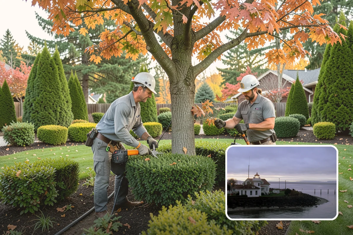 White Decorative Rock Installation in Mukilteo, Snohomish County, WA - Reflects light to brighten shaded, north-facing beds