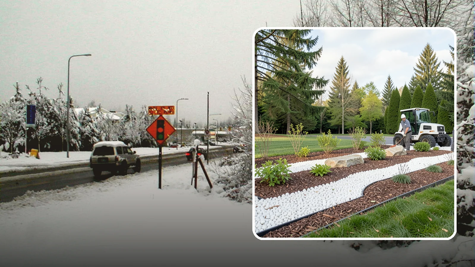 White Decorative Rock Installation in Newcastle, King County, WA - Crisp white marble or limestone chips that brighten shaded beds and create clean, high-contrast borders.